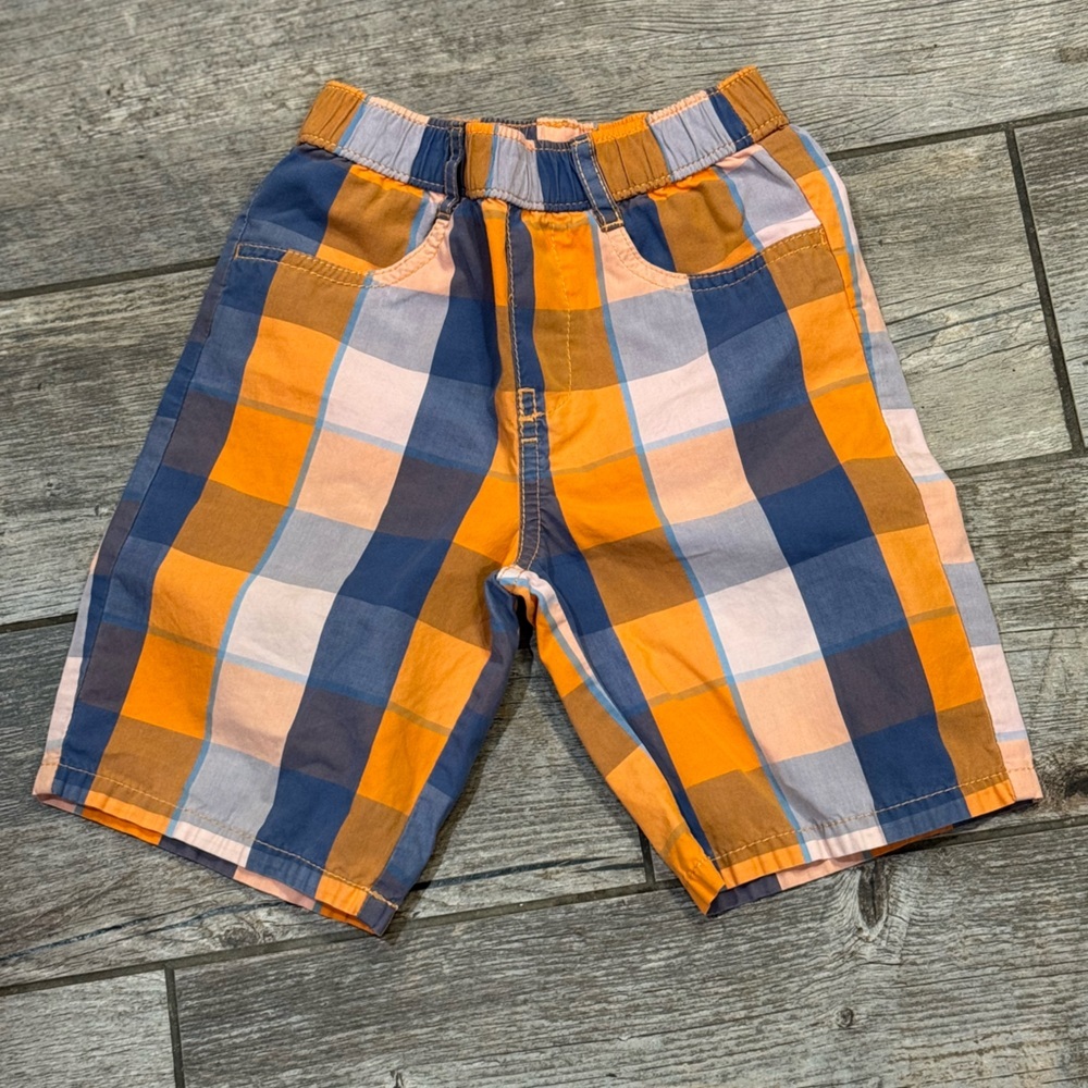 Okie Dokie Orange and Blue Flat Front Shorts​